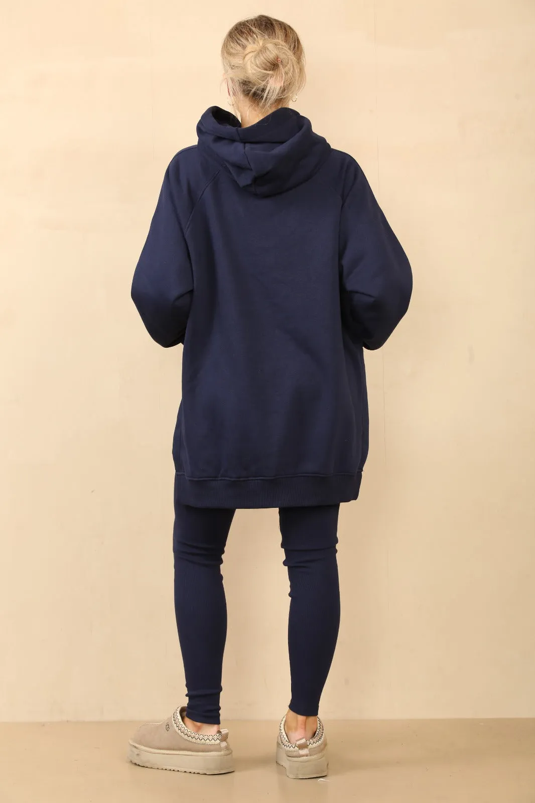 Navy Oversized Split Sides Hoodie & Ribbed Leggings Co-ord - Shelly sold by Storm Desire product image thumbnail 4