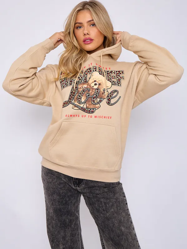Mischief Printed Teddy Love Hoodie - Alayah made by Storm Desire