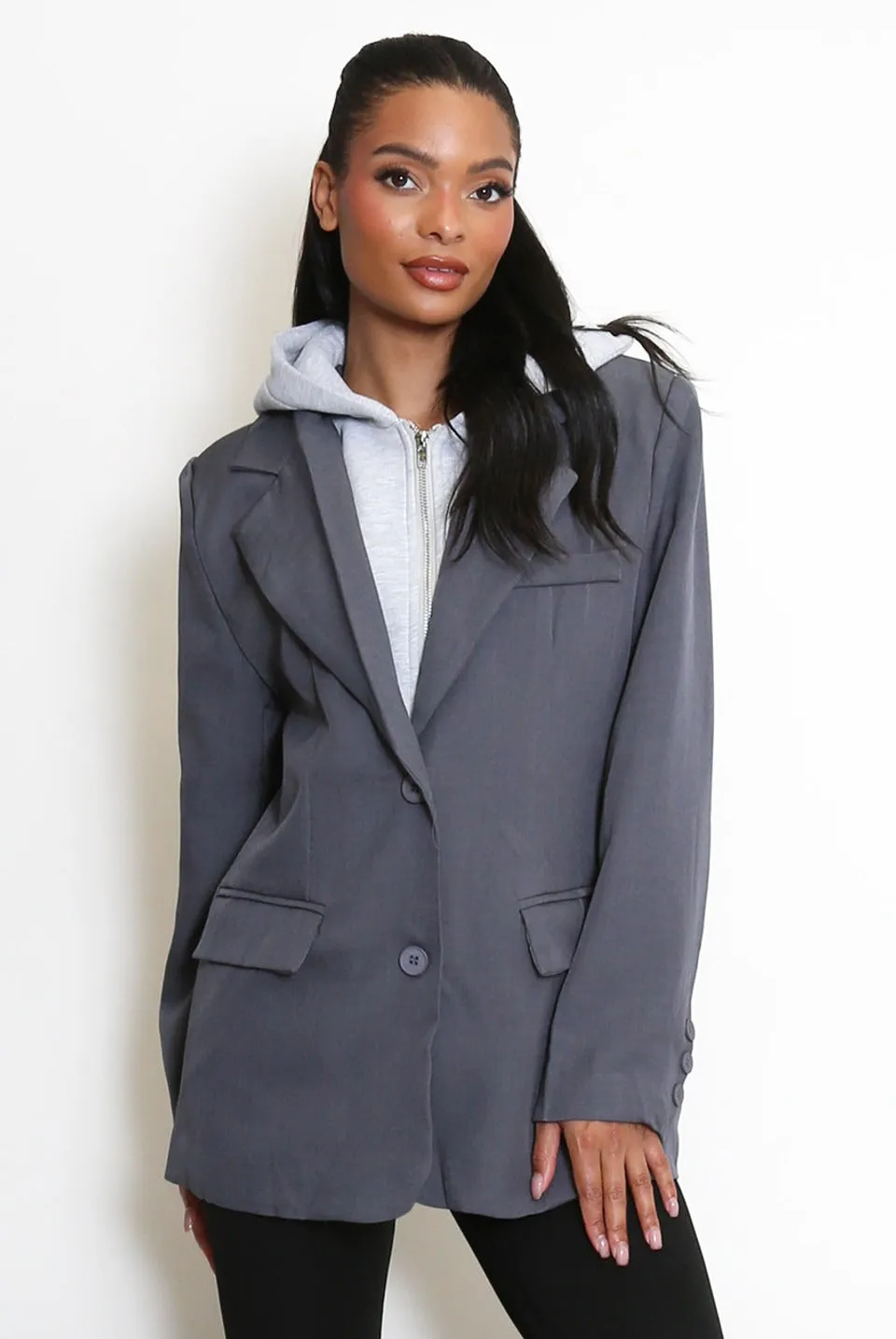 Combo Blazer Hooded Blazer Jacket - Viviana sold by Storm Desire product image thumbnail 4