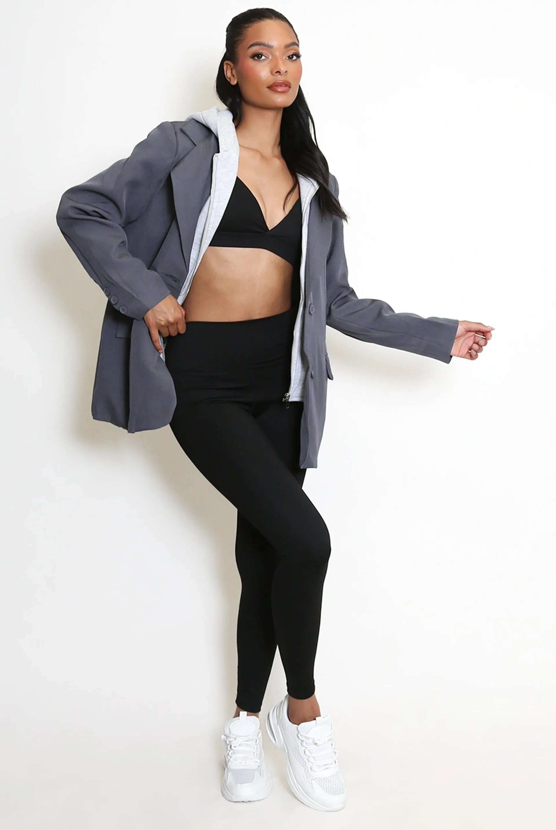 Combo Blazer Hooded Blazer Jacket - Viviana sold by Storm Desire product image thumbnail 2