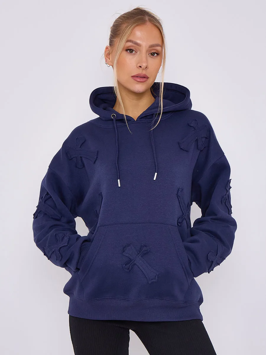 Oversized Crucifix Jersey hoodie - Winter sold by Storm Desire product image thumbnail 4