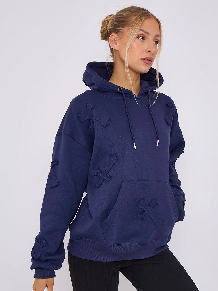 Oversized Crucifix Jersey hoodie - Winter sold by Storm Desire product image thumbnail 2