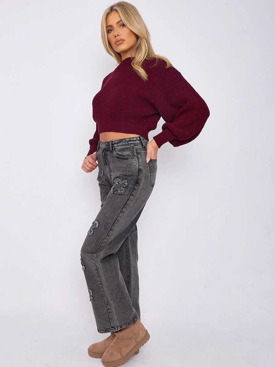 Crucifix Cross Straight Leg Denim Jeans - Molly sold by Storm Desire product image thumbnail 2