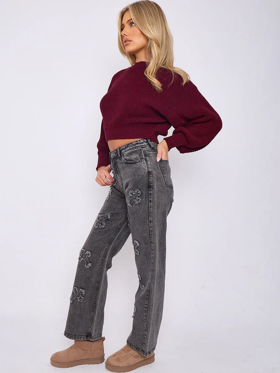 Crucifix Cross Straight Leg Denim Jeans - Molly sold by Storm Desire product image thumbnail 5