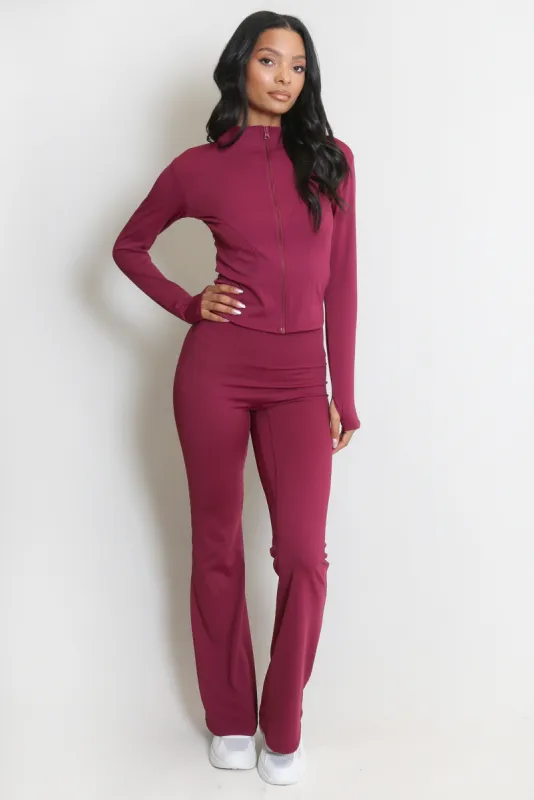 Active Zip Top And Push Up Flare Trouser Set - Hayden sold by Storm Desire