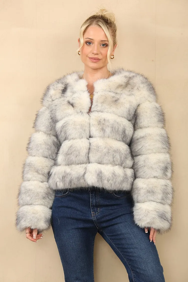 Husky Two Tone Super Soft Faux Fur Jacket - Salma sold by Storm Desire product image thumbnail 5