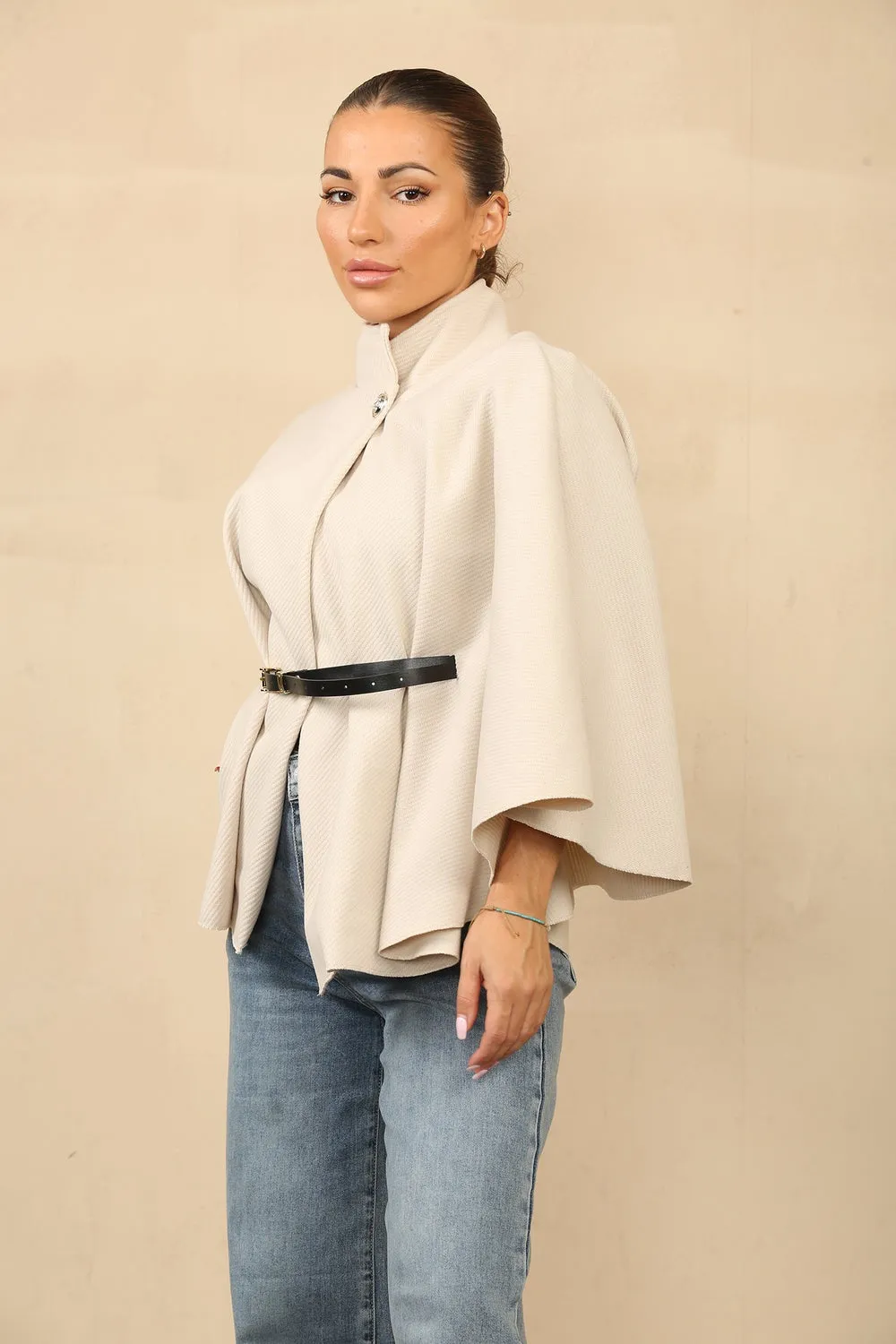 Women's Belted Poncho Cape - Arielle sold by Storm Desire product image thumbnail 2