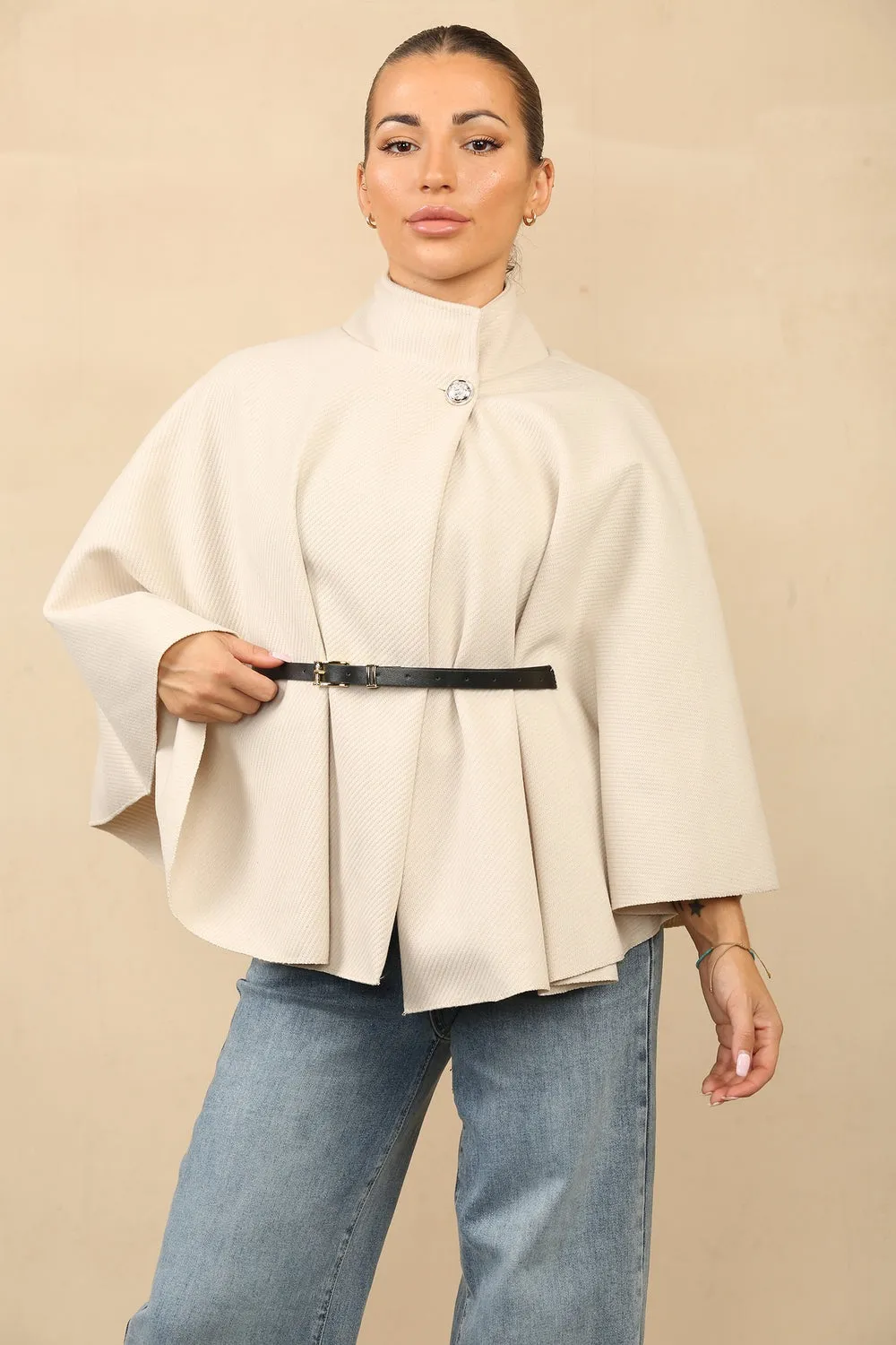 Women's Belted Poncho Cape - Arielle sold by Storm Desire