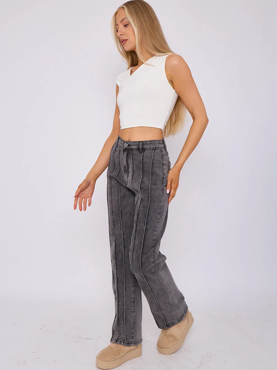 3 Seam Detail Wide Leg Jeans - Elisa sold by Storm Desire product image thumbnail 2
