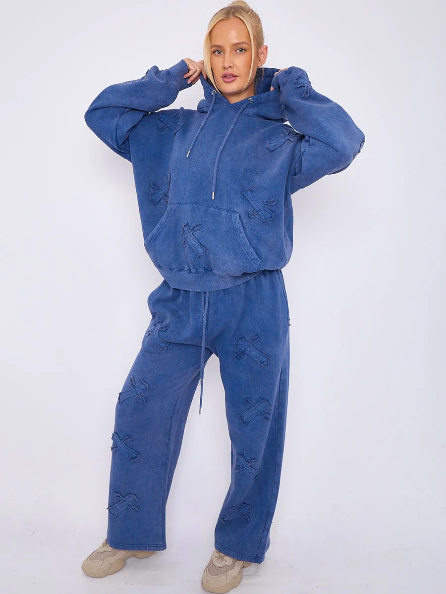 Acid Wash Crucifix Cross Hooded Tracksuit - Kayla sold by Storm Desire
