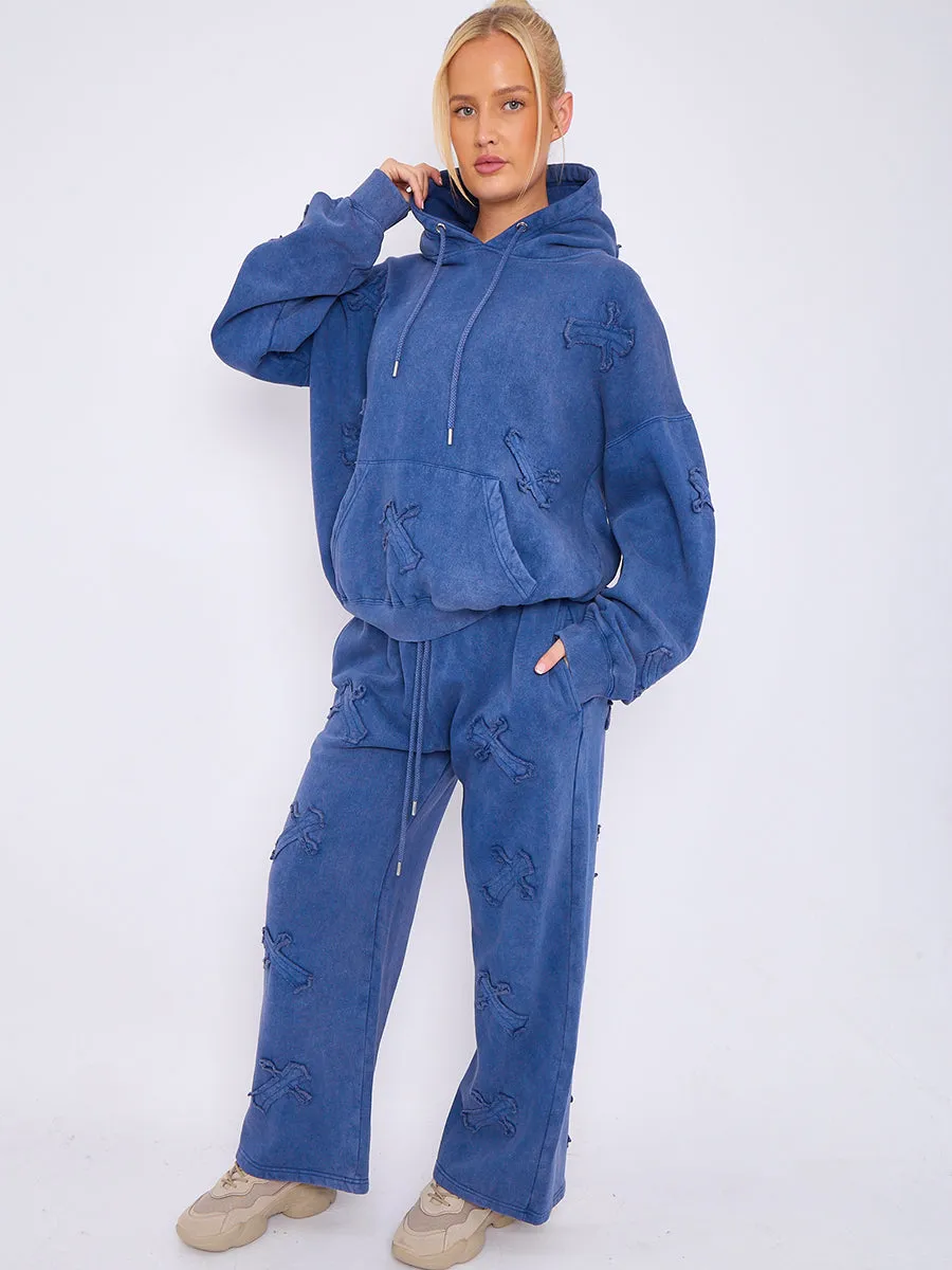 Acid Wash Crucifix Cross Hooded Tracksuit - Kayla sold by Storm Desire product image thumbnail 3
