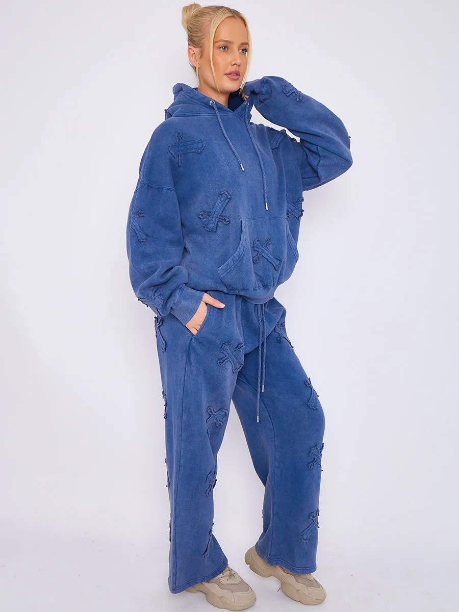 Acid Wash Crucifix Cross Hooded Tracksuit - Kayla sold by Storm Desire product image thumbnail 2