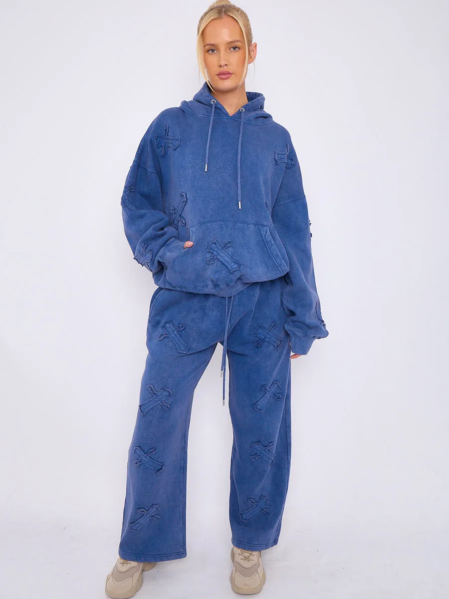 Acid Wash Crucifix Cross Hooded Tracksuit - Kayla sold by Storm Desire product image thumbnail 4