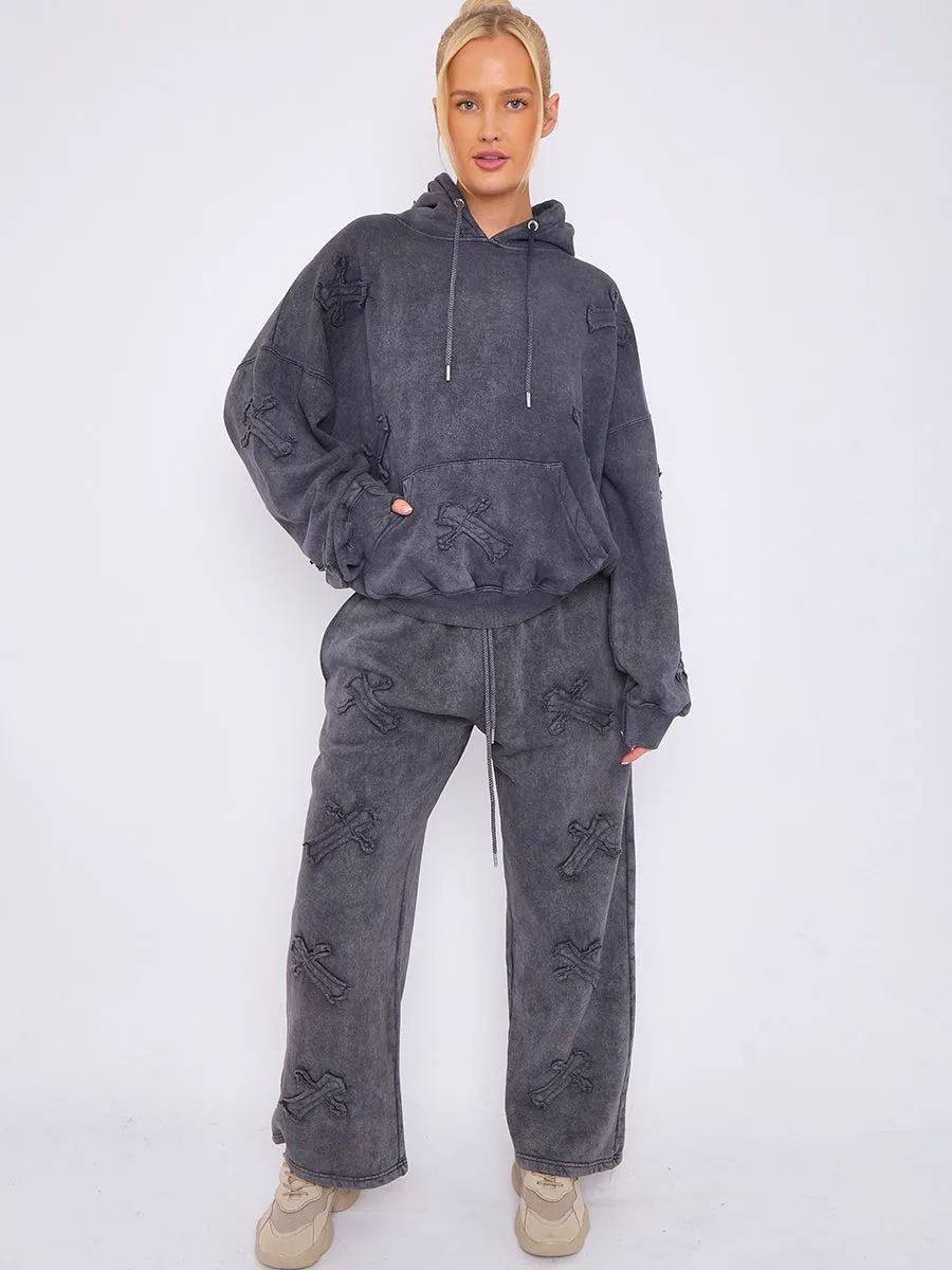 Acid Wash Crucifix Cross Hooded Tracksuit - Kayla sold by Storm Desire product image thumbnail 5