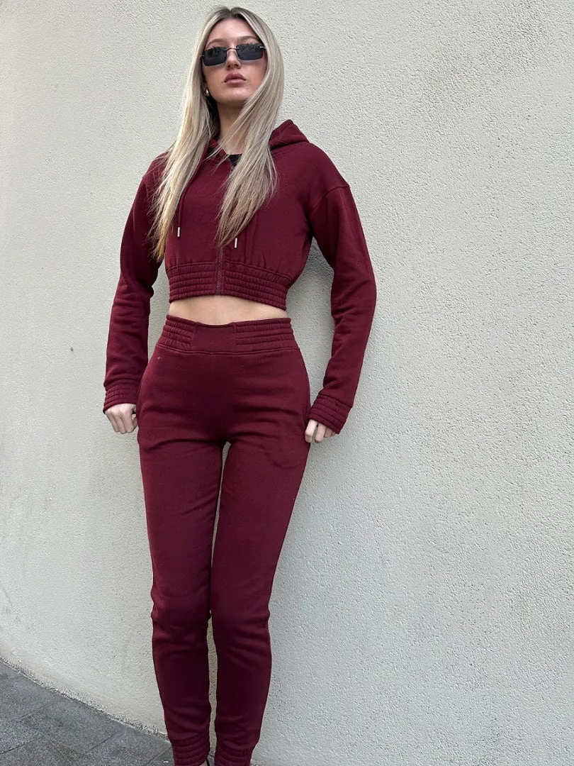 Wine Crop Zip Hooded Loungewear - Valentina sold by Storm Desire product image thumbnail 4