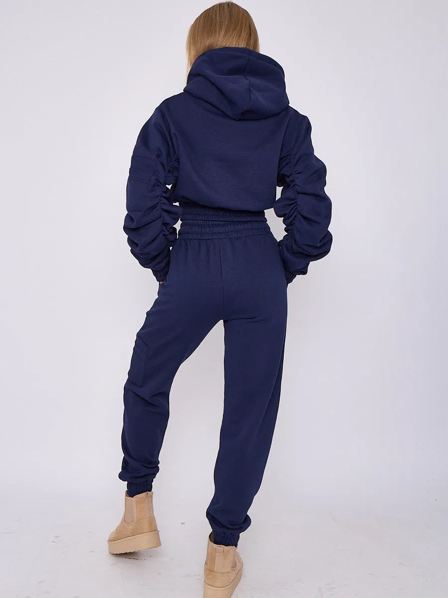 Side Pocket Ruched Sleeve Hoodie & Jogger Co-ord - Aylin sold by Storm Desire product image thumbnail 4
