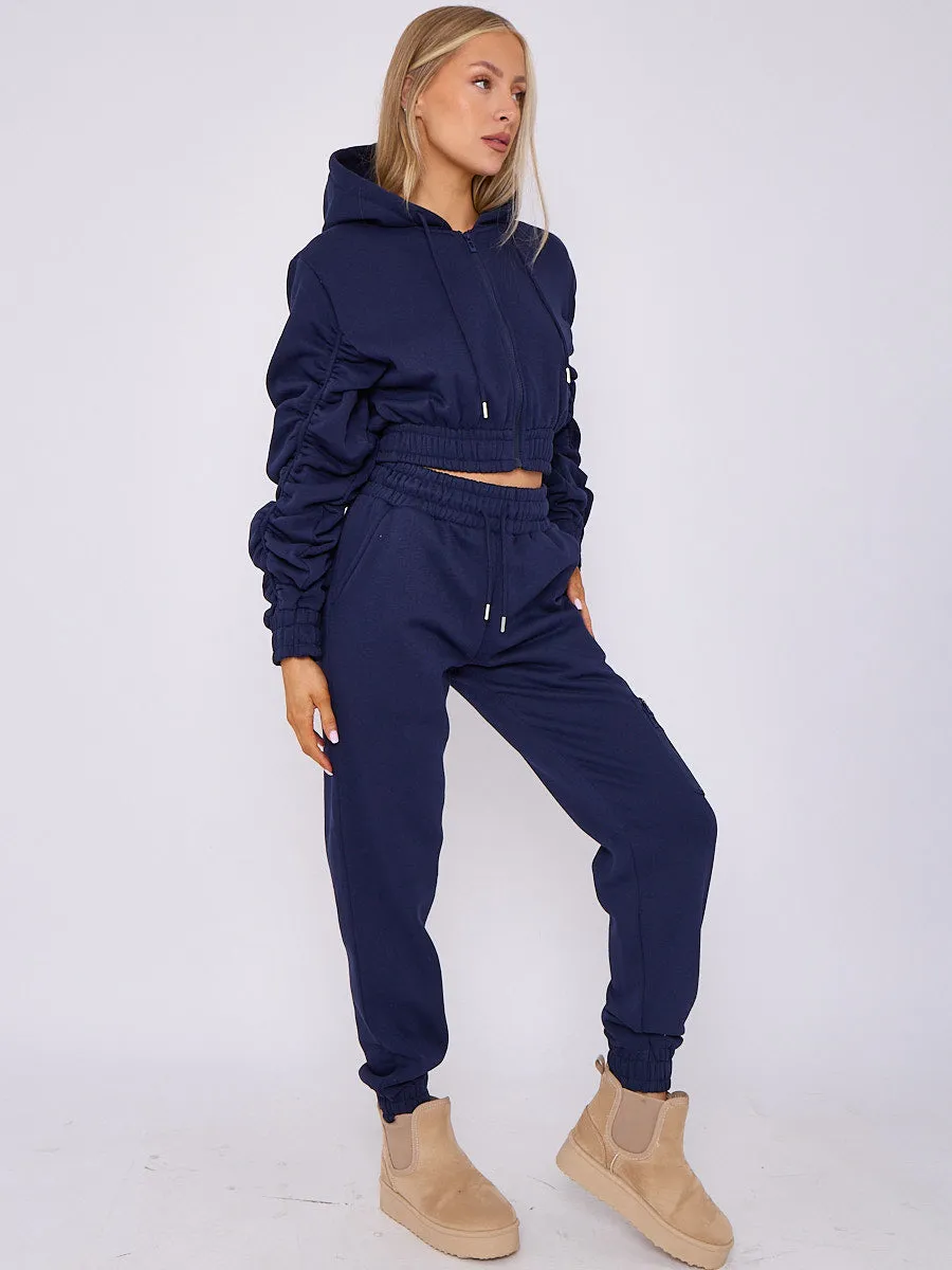 Side Pocket Ruched Sleeve Hoodie & Jogger Co-ord - Aylin sold by Storm Desire product image thumbnail 5