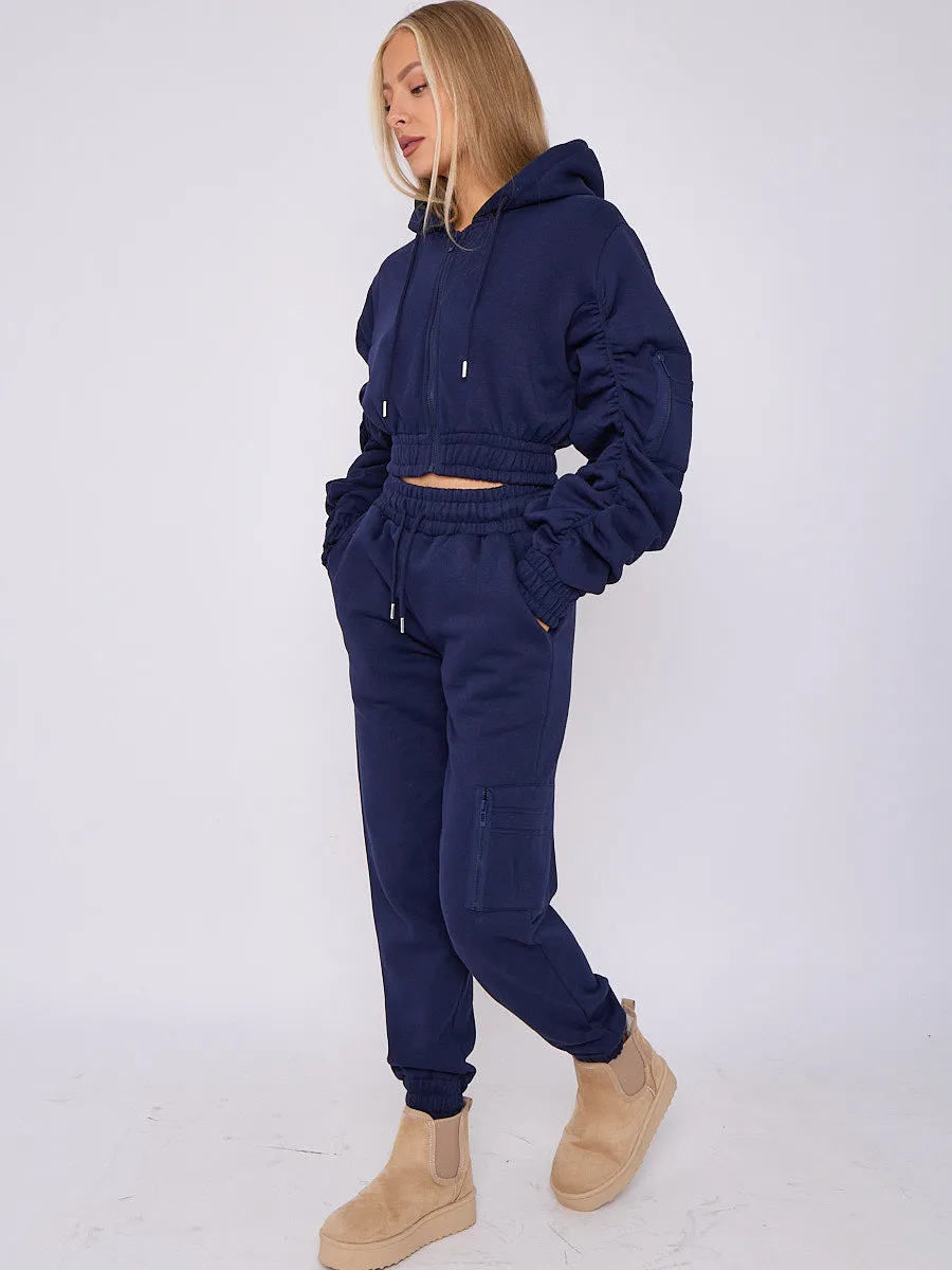 Side Pocket Ruched Sleeve Hoodie & Jogger Co-ord - Aylin sold by Storm Desire product image thumbnail 3