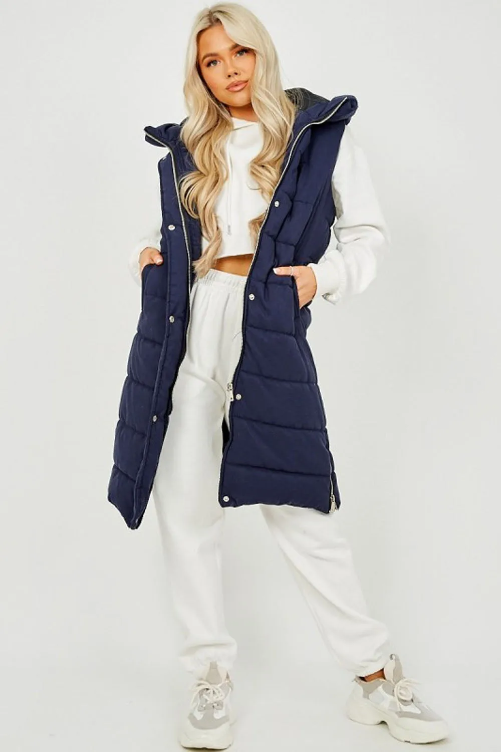 Sale Longline Padded Hooded Gilet - Jayla sold by Storm Desire product image thumbnail 5