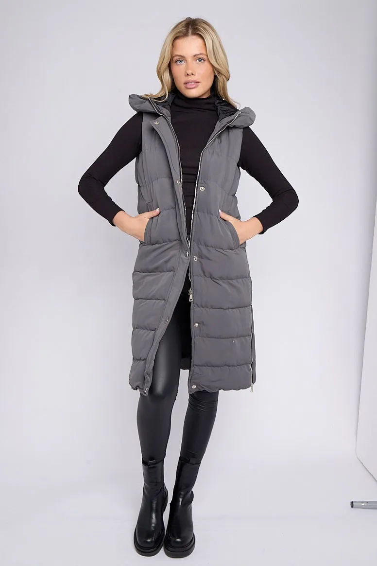Longline Padded Hooded Gilet - Jayla sold by Storm Desire product image thumbnail 4