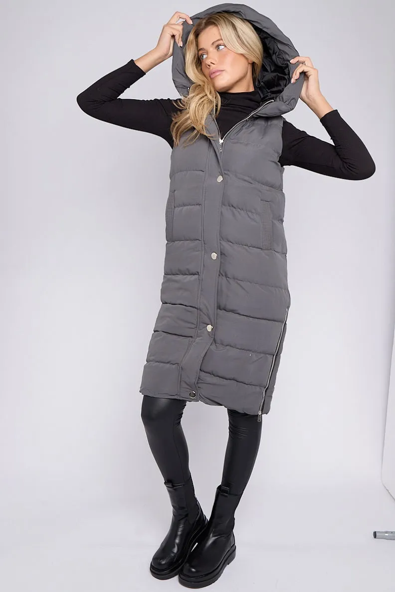 Longline Padded Hooded Gilet - Jayla sold by Storm Desire product image thumbnail 2