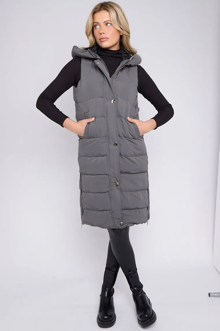 Longline Padded Hooded Gilet - Jayla sold by Storm Desire product image thumbnail 5