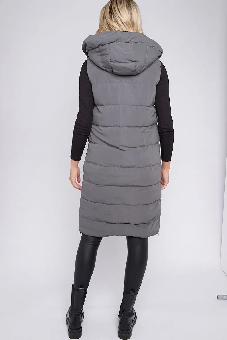 Longline Padded Hooded Gilet - Jayla sold by Storm Desire product image thumbnail 3
