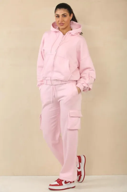 Cargo Bomber Jacket Fleece Tracksuit - Nadia sold by Storm Desire