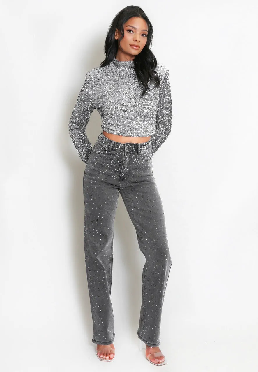 Straight Fit Embellished Jeans - Liana sold by Storm Desire product image thumbnail 4