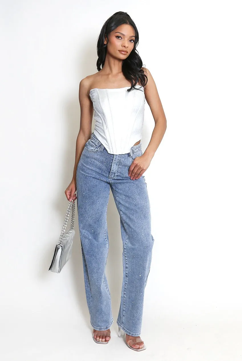 Straight Fit Embellished Jeans - Liana sold by Storm Desire