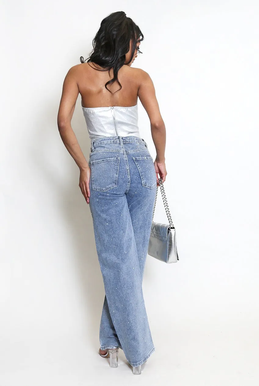 Straight Fit Embellished Jeans - Liana sold by Storm Desire product image thumbnail 2