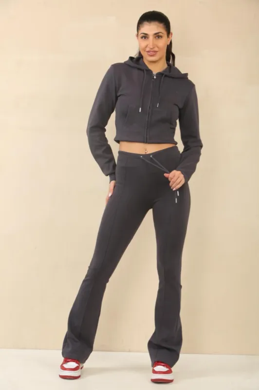 Cropped Hem Bell Bottom Joggers Set - Fernanda sold by Storm Desire