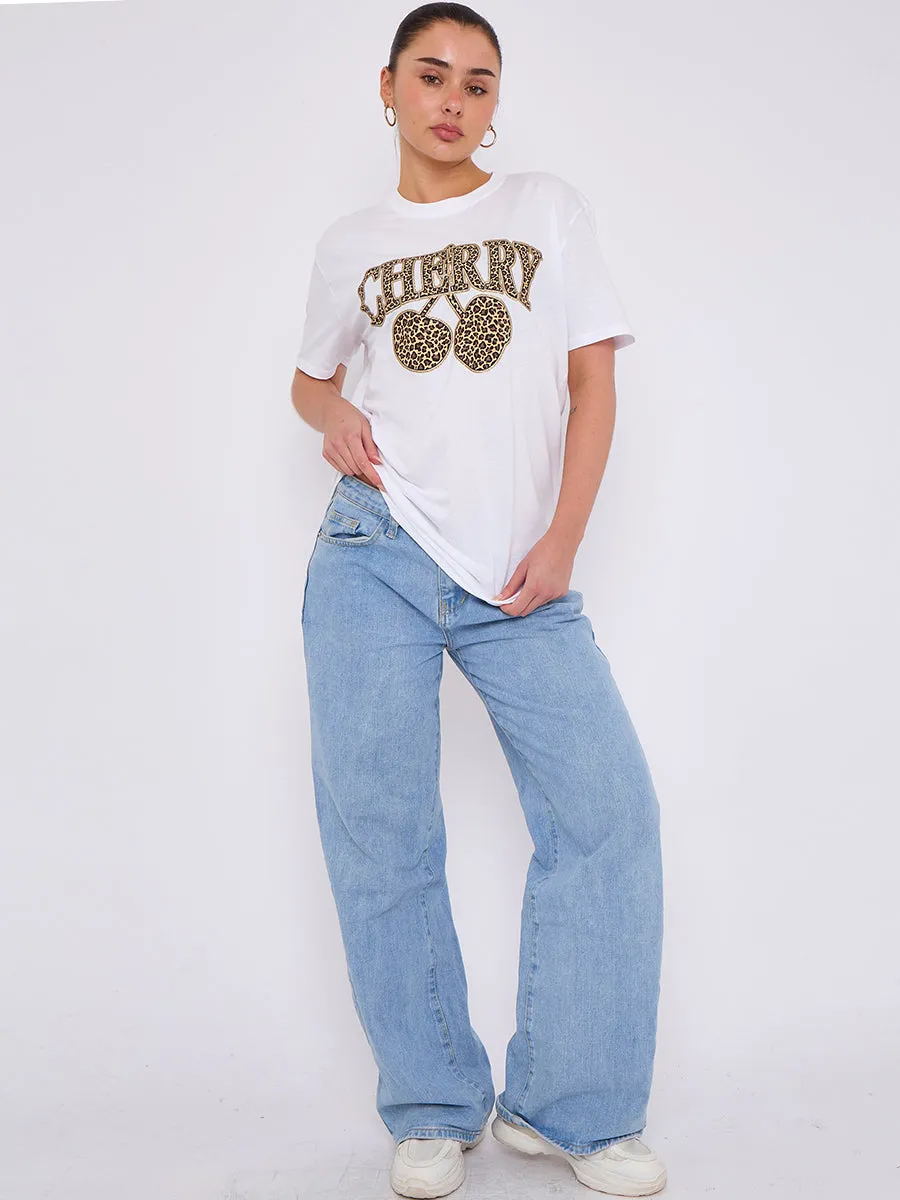 Cherry Leopard Printed T-Shirt - Dorothy sold by Storm Desire