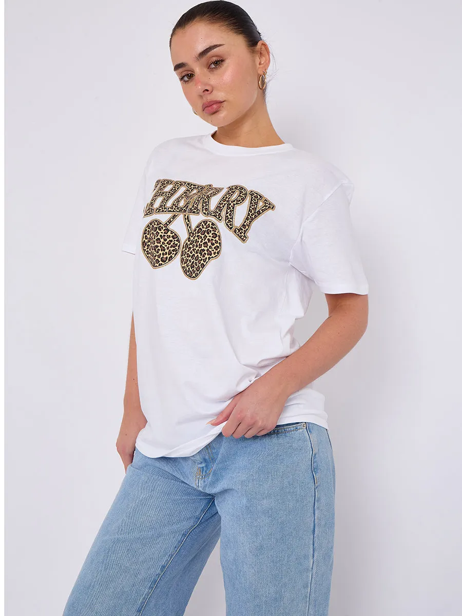 Cherry Leopard Printed T-Shirt - Dorothy sold by Storm Desire product image thumbnail 3