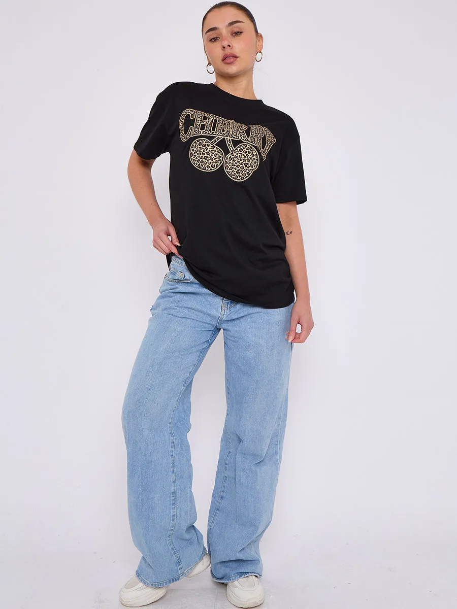 Cherry Leopard Printed T-Shirt - Dorothy sold by Storm Desire product image thumbnail 4