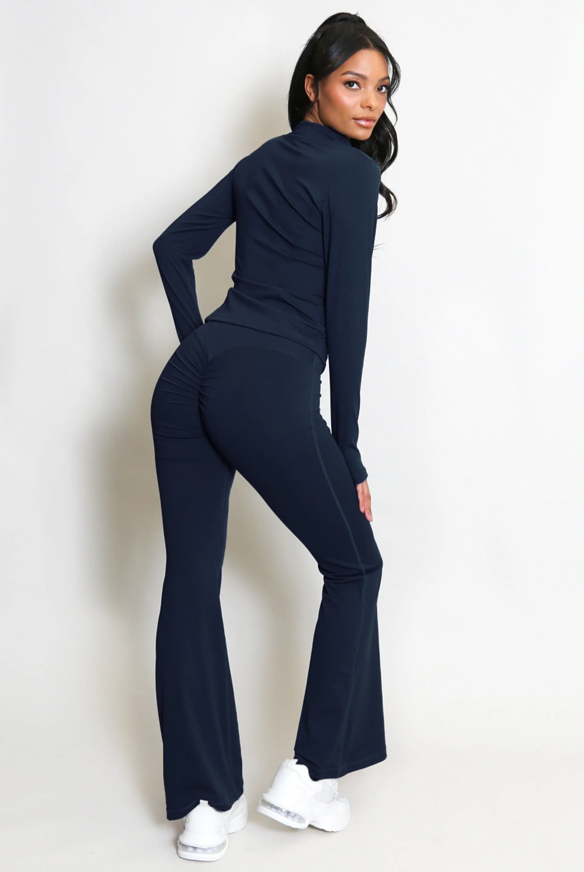 New Colour Active Zip Top And Push Up Flare Trouser Set - Hayden sold by Storm Desire product image thumbnail 2