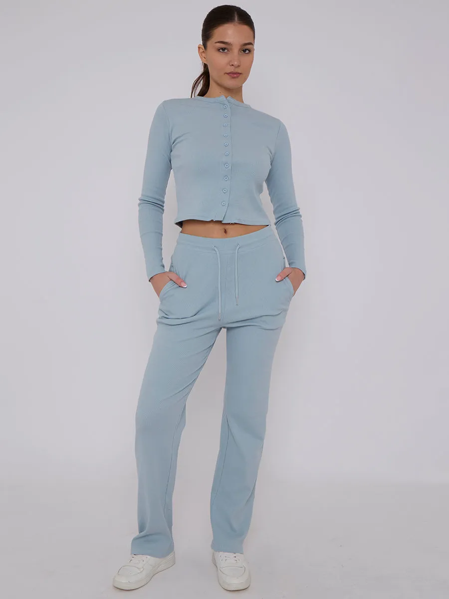 Ribbed Button Up Top & Wide Leg Trouser Co-ord - Mae sold by Storm Desire product image thumbnail 5