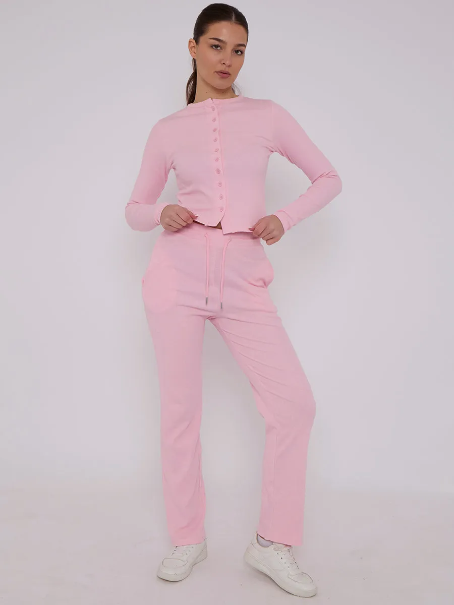 Ribbed Button Up Top & Wide Leg Trouser Co-ord - Mae sold by Storm Desire product image thumbnail 3