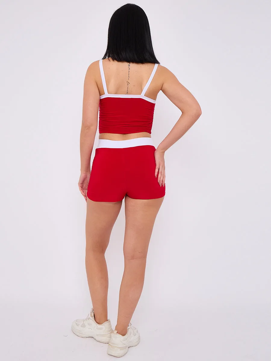 Slinky Contrast Crop Top & Shorts Set - Florence sold by Storm Desire product image thumbnail 3