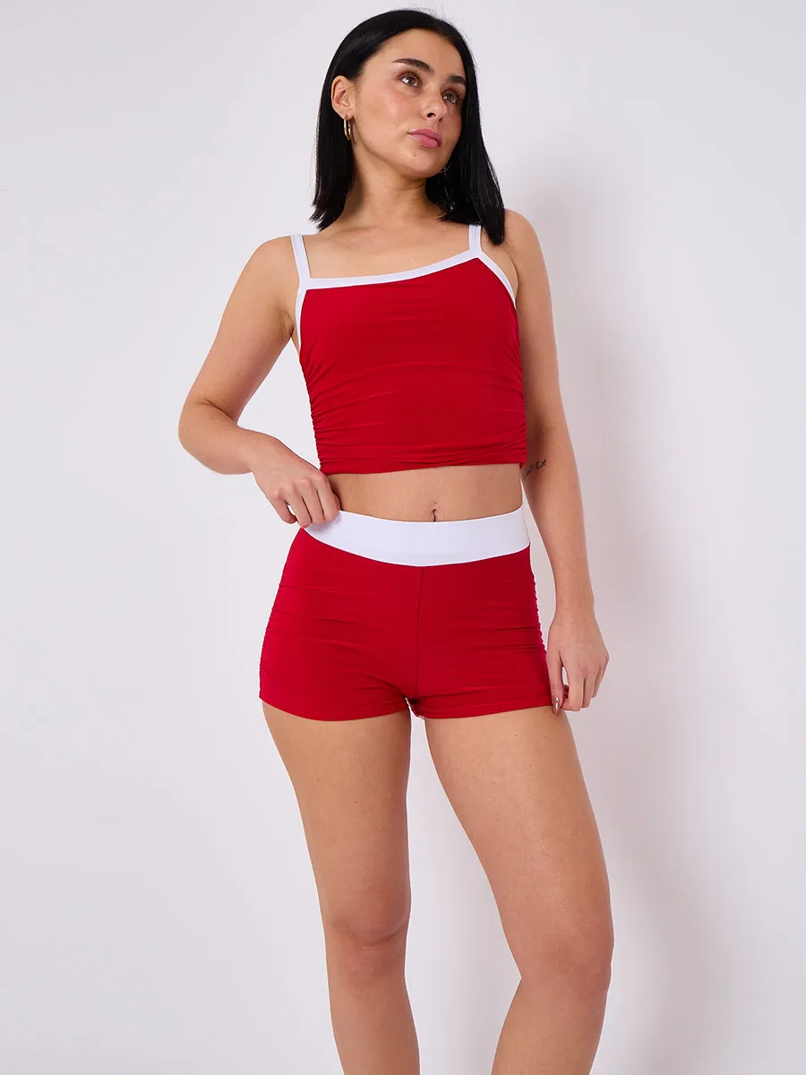 Slinky Contrast Crop Top & Shorts Set - Florence sold by Storm Desire product image thumbnail 4