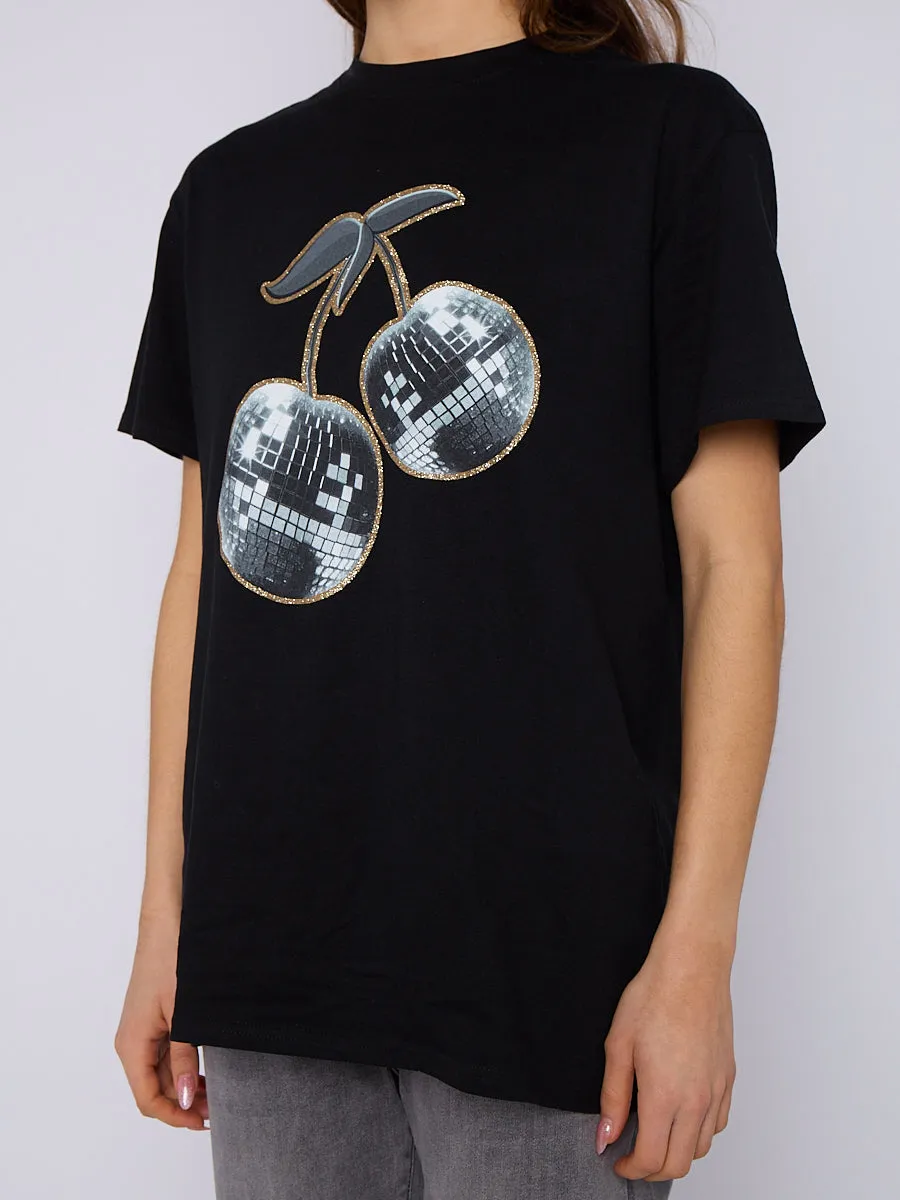 Disco Cherry Printed T-Shirt - Emelia sold by Storm Desire product image thumbnail 2
