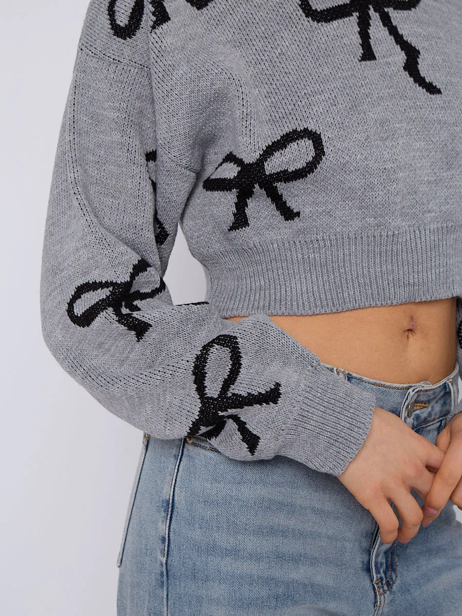 Oversized Bow Knitted Crop Jumper - Monroe sold by Storm Desire product image thumbnail 5