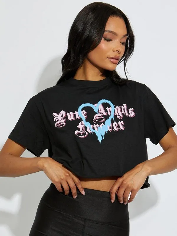 Oversized Pure Angels Crop Top - Reina sold by Storm Desire