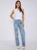 Star Studded Diamante Straight Leg Denim Jeans - Reyna sold by Storm Desire