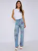 Star Studded Diamante Straight Leg Denim Jeans - Reyna sold by Storm Desire