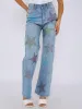 Star Studded Diamante Straight Leg Denim Jeans - Reyna sold by Storm Desire
