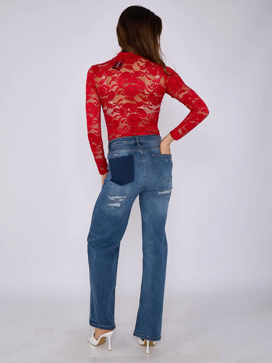 Wide Leg Denim Jeans - Lina sold by Storm Desire product image thumbnail 2