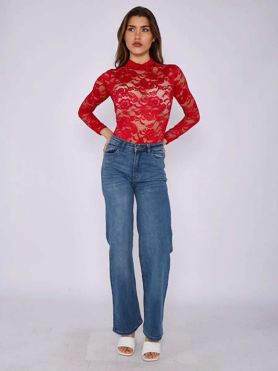 Wide Leg Denim Jeans - Lina sold by Storm Desire