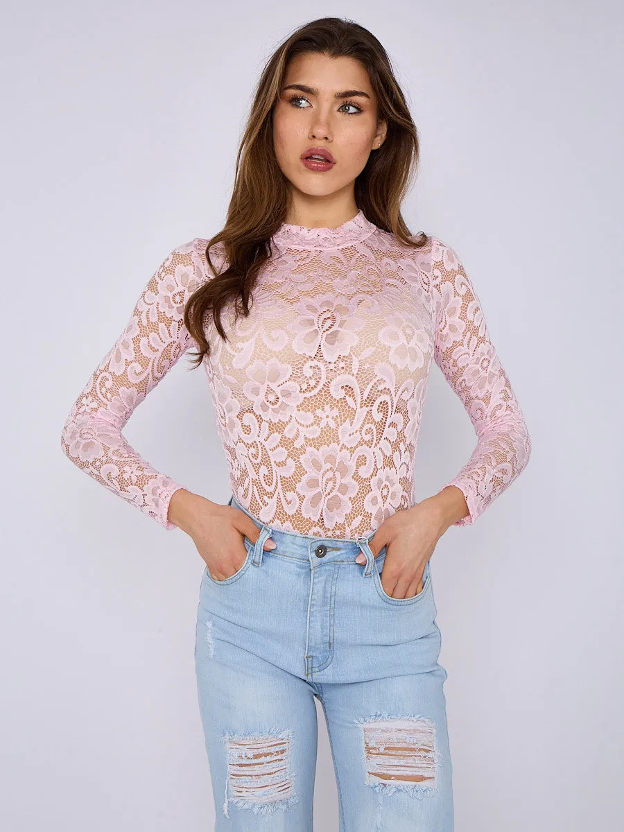 Long Sleeve Lace Bodysuit - Rosalia sold by Storm Desire product image thumbnail 4