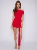 Ruched Slinky Bodycon Drape Mini Dress - Mavis sold by Storm Desire